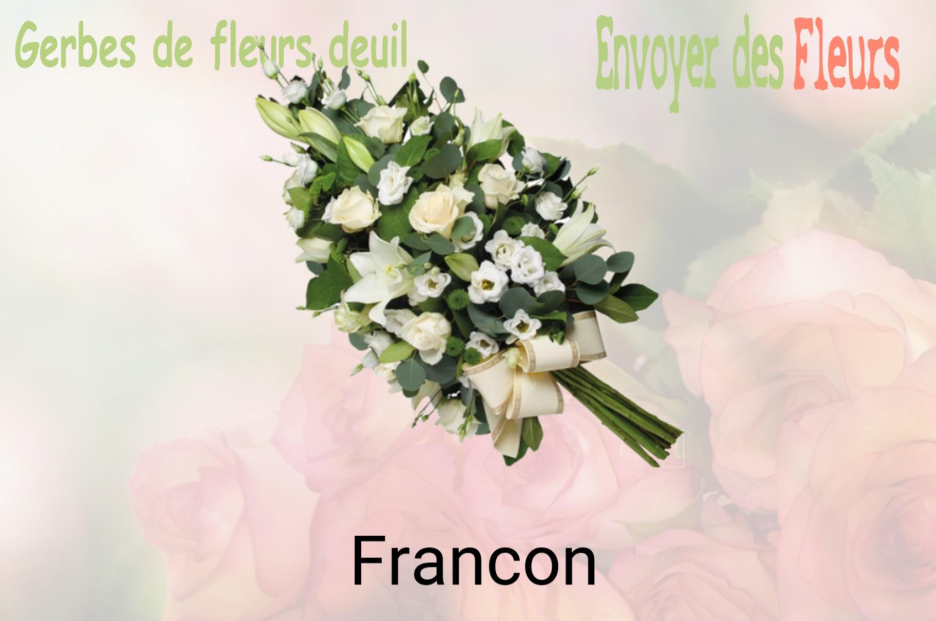 Gerbe de fleurs de deuil livrée à Francon
